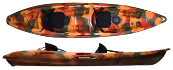 Feelfree Gemini Sport Family Tandem Sit On Top Kayak Red Camo Fire Camo Limited Edition Colour