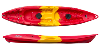 Feelfree Gemini Sport Tandem Sit On Top Kayak Red Yellow Red Or Lava Colour
