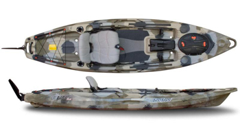 Feelfree Lure Stable Fishing Sit On Top Kayaks With Height Adjustable Seating System & On The Water Stand Up Casting Pad