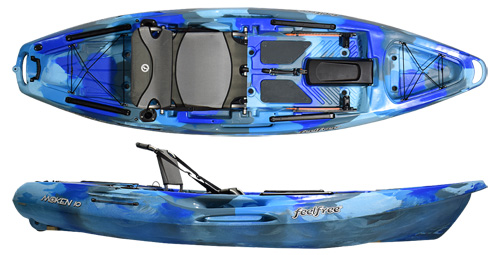 Feelfree Moken 10 Angler V2 Fishing Sit On Top Kayak With Comfortable Metal Framed Hung Seat