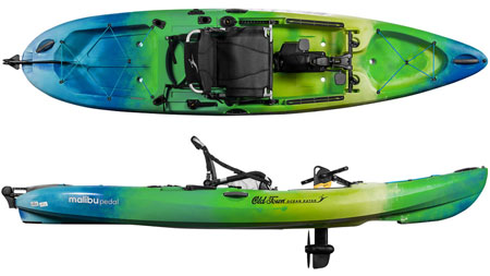 Ocean Kayak Malibu PDL A Comfortable Pedal Drive 1 Person Sit On Top Fishing Kayak, Short 12ft & Stable From Norfolk Canoes UK