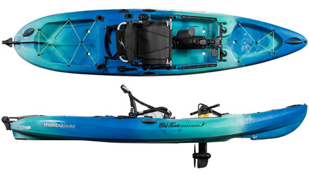 Ocean Kayak Malibu PDL Pedal Drive Fishing Solo Sit On Top An Ideal Stable River Paddling Or Sea Pedalling Kayak Seaglass From Ocean Kayak UK - Norfolk Canoes UK