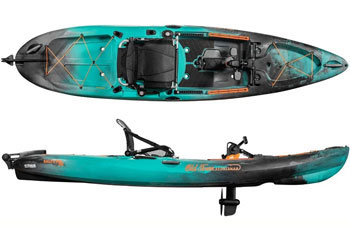 Old Town Sportsman Salty PDL 120 Pedal Drive Sit On Kayak Ideal For Sea Fishing inc Metal Frame Seat Photic Camo - Norfolk Canoes UK Old Town Canoe & Sit On Top Kayak Dealer