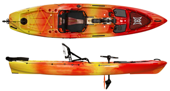 Perception Pescador Pilot 12 Fishing Sit On Top Pedal Drive Kayak Sunset