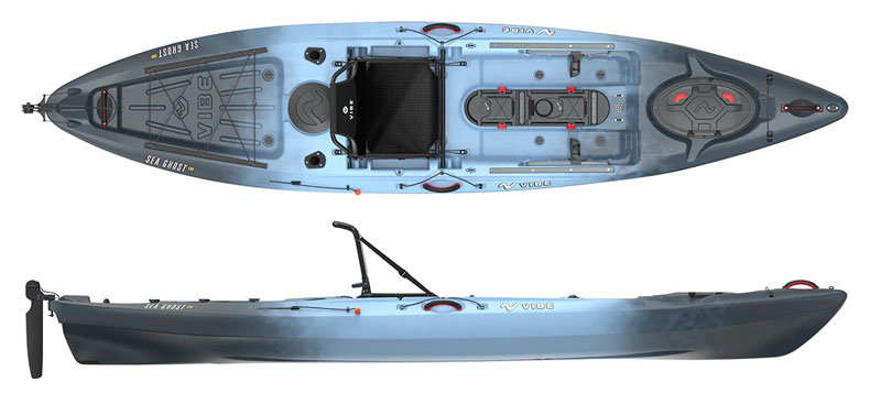 Vibe Kayaks Sea Ghost 130 Feature Packed Fishing Sit On Top Kayak