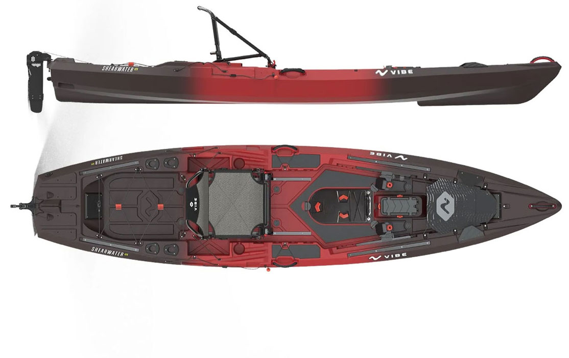 Vibe Kayaks Shearwater 125 X-Drive Pedal Drive Pro Level Fishing Sit on Top Kayak For Sale At Norfolk Canoes