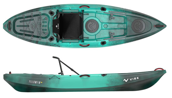 Vibe Kayaks Yellow Fin 100 Short Small Sit On Top Kayak Including Hero Seating System Touring Sit On Top Kayak
