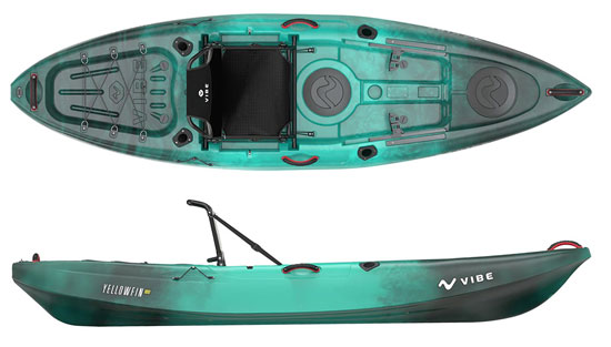 Vibe Kayaks Yellow Fin 100 Short Small Sit On Top Kayak Including Hero Seating System Touring Sit On Top Kayak