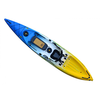 Viking Profish 400 Lightweight Stable Fishing Sit On Top Kayak Blue White Yellow Colour