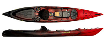 Viking Kayaks Profish Reload Sit On Top Kayak Red/Black Fishing Sit On Top From Norfolk Canoes UK