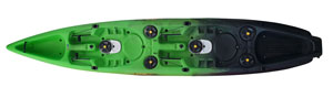Viking Tempo 2 Performance Sit On Top Kayak Angler Black Green Colour