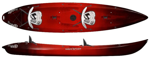 WaveSport Scooter Gemini Sit On Top 2 Person Kayak Cherry Bomb Red & Black