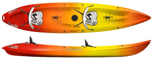 WaveSport Scooter Gemini Tandem 2 Person Sit On Top Kayak Citrus Twist