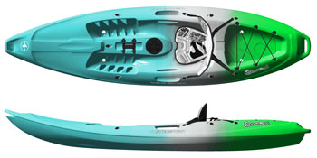 Wavesport Scooter X WhiteOut Solo 1 Person Sit On Top Kayak Tropic Teal White Lime