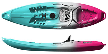 Wavesport Scooter X Solo 1 Person Sit On Top Kayak Perfect For Surfing Light Blue, White, Pink