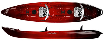 WaveSport Scooter XT Sit On Top 2 Person Kayak Cherry Bomb Red & Black
