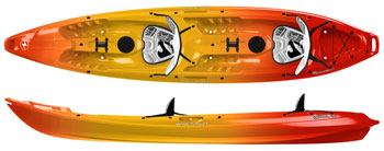 WaveSport Scooter XT Tandem 2 Person Sit On Top Kayak Citrus Twist