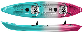 WaveSport Scooter XT 2 Person Sit On Top Kayak For Surf Twilight Pink & Blue