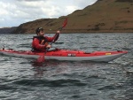 Luke paddling the Elie Strait 140 xe